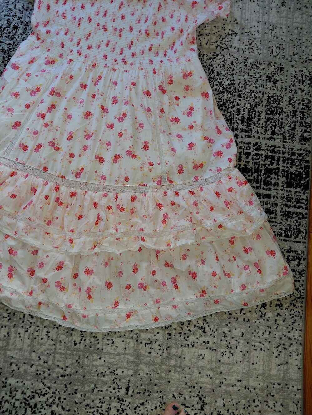 LoveShackFancy x Target Cosette Smocked Floral Midi Dress XL Puff Sleeve - Picture 4 of 12